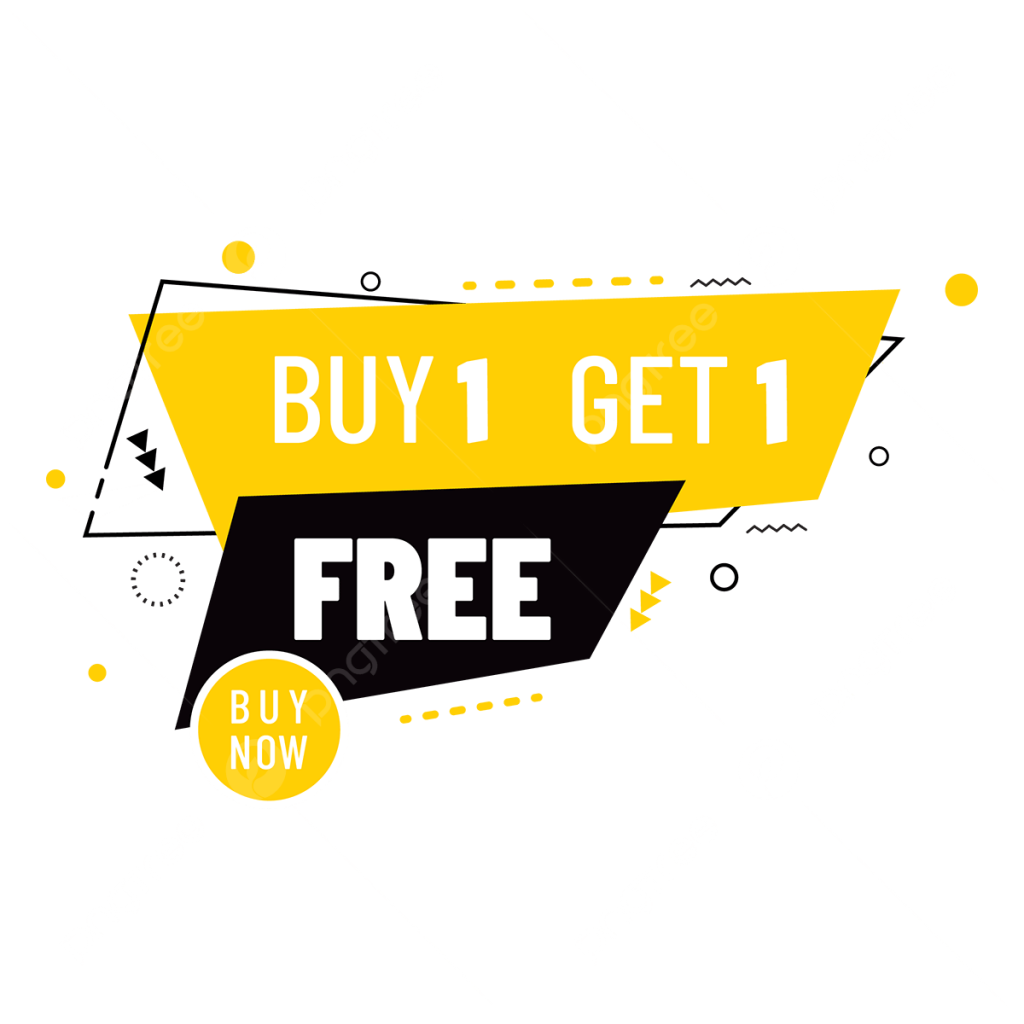 Buy One Get One Free Promo Label Memphis Style Sale Discount Buy Buy ...